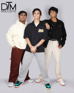 Omkar Palande, Vedant Desai and Arpan Ahire posing for Downtown Mirror cover shoot